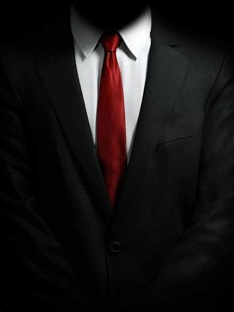 Hitman Agent 47 Black Suit Black Suit Red Tie Black Wallpaper