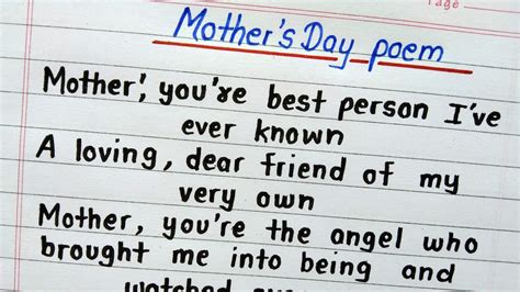 Poem On Mother S Day YouTube