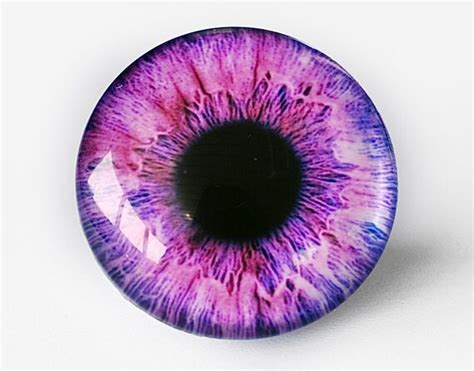 30mm Handmade Glass Eye Cabochon Pink Purple Eye