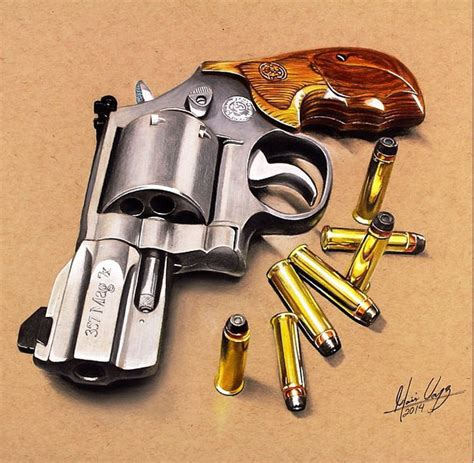 Sketch Realistic Gun Drawing Canvas Ly