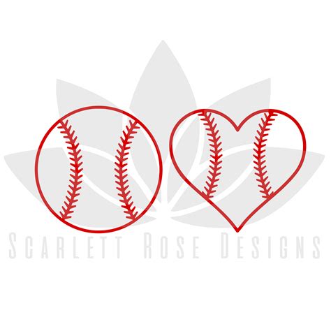 Baseball and Baseball Heart SVG cut file, Lace Pattern- Scarlett Rose