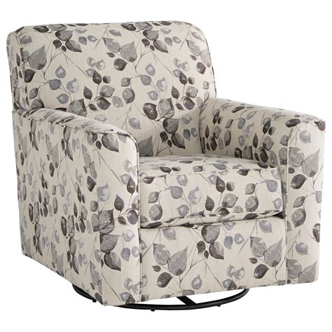 Benchcraft By Ashley Abney Swivel Accent Chair With Track Arms Royal