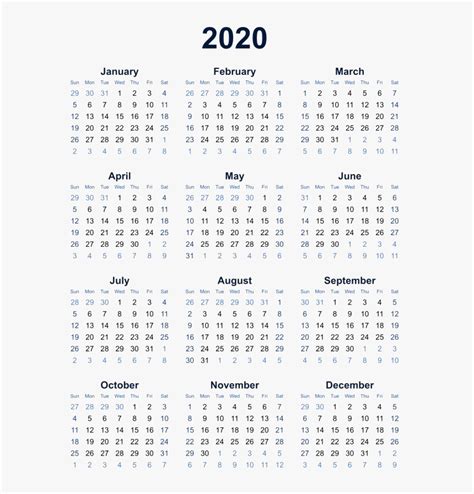 12 Month 2019 Printable Calendar Hd Png Download Kindpng