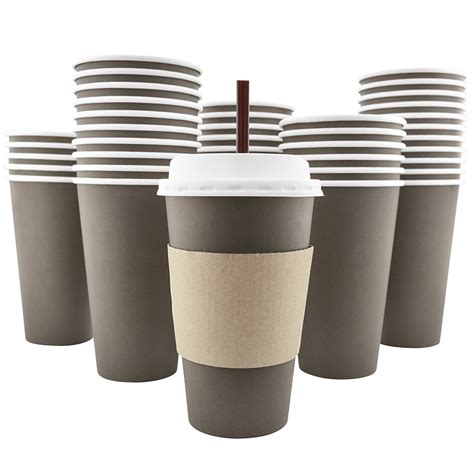 100 Pack 16 Oz 8 12 20 Available Disposable Hot Paper Coffee Cups