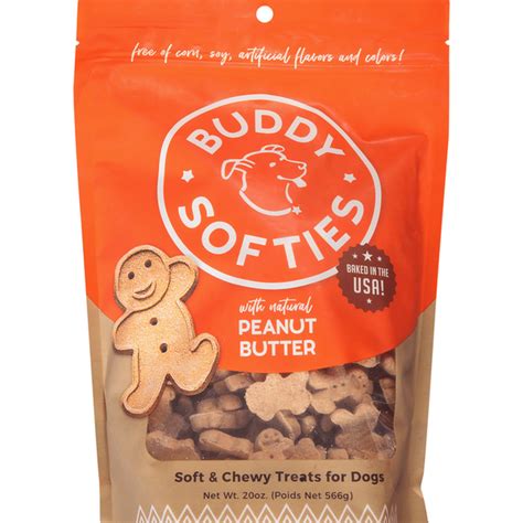 Buddy Softies Treats For Dogs Natural Peanut Butter Soft And Chewy 20