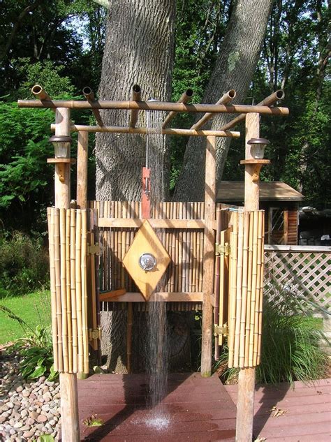 Outdoor Bamboo Shower With Cali Bamboo Fencing Bamboo Outdoor Bamboo