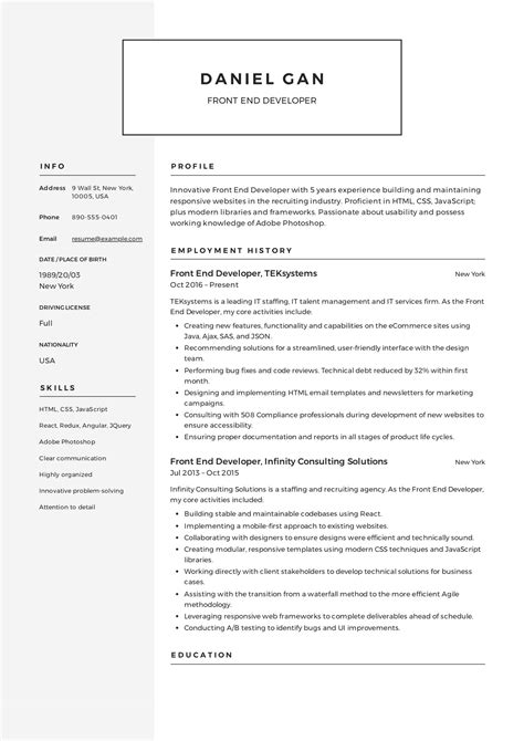 Front end developer resume no experience. Front-End Developer Resume Guide & Sample - Resumeviking.com