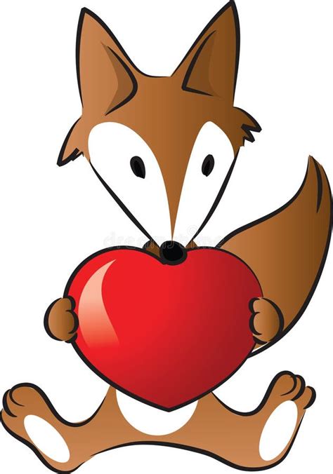 Fox Holding A Heart Shape Stock Illustration Illustration Of Shape