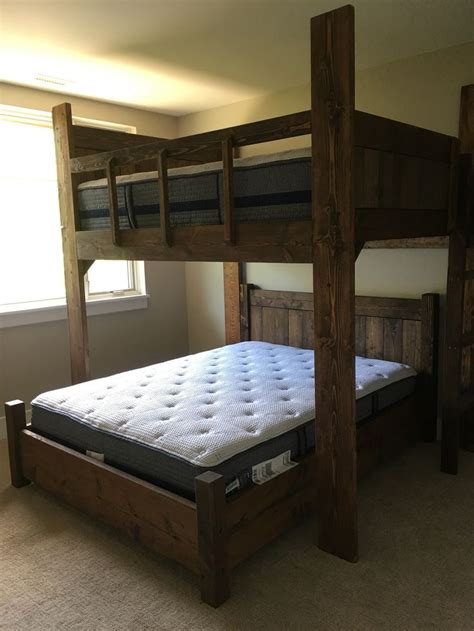 Queen Over Queen Custom Bunk Bed Room For Adults Custom Bunk Beds Diy Bunk Bed Bunk Bed Plans