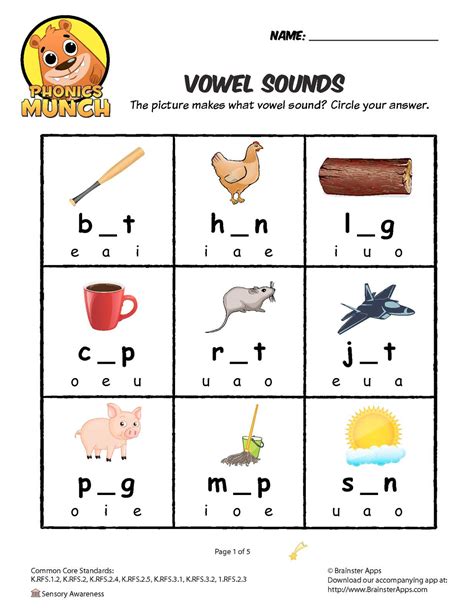 Phonics Vowel Worksheets