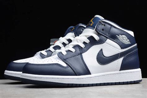 2019 Air Jordan 1 Mid Obsidian Whiteobsidian Metallic Gold 554724 174