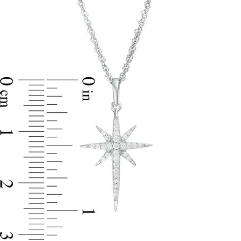 18 Ct Tw Diamond Eight Point Star Pendant In 10k White Gold Zales