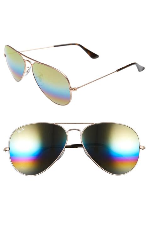 Ray Ban Standard Icons 58mm Mirrored Rainbow Aviator Sunglasses Nordstrom