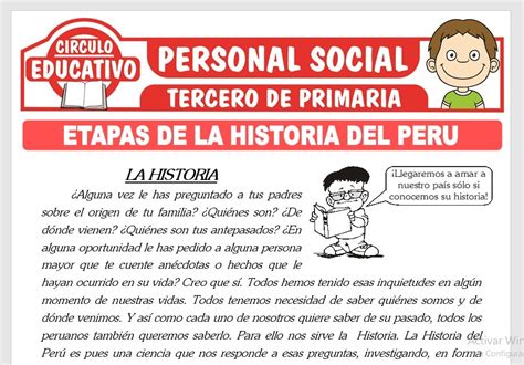 Etapas De La Historia Del Peru Para Tercero De Primaria Fichas Gratis