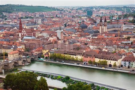 Aerial View Of Wurzburg Skyline And Stock Image Colourbox