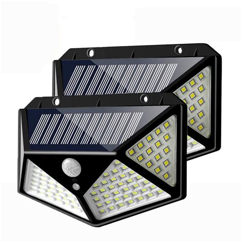Best motion sensor lights under $50. 2pcs 100 LED Solar Powered PIR Motion Sensor Wall Light ...