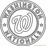 Nationals Coloring Washington Logo Pages Mlb Color Printable Coloringpages101 Sports Clip sketch template
