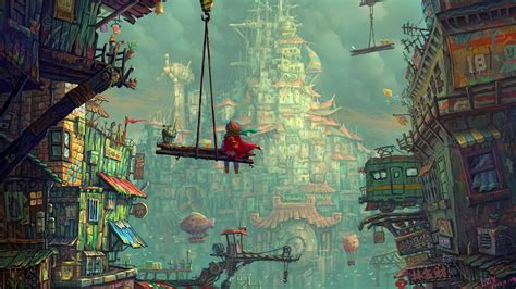 Wallpaper Colorful Illustration Fantasy Art City Abstract