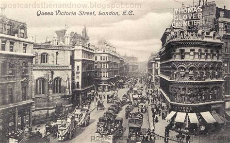 Postcards Then And Now Queen Victoria Street London C1905