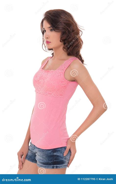 Fashion Attitude Girl With The Front Pose Royalty Free Stock