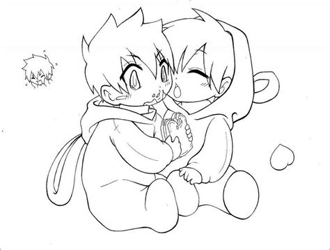 Cute Anime Couple Coloring Pages