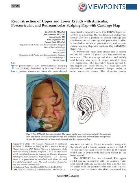 Pdf Reconstruction Of Upper And Lower Eyelids With Auricular