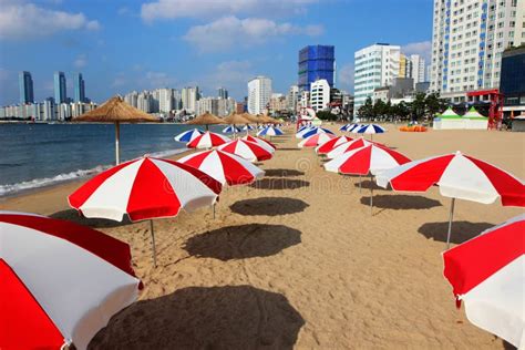 Morning Of Summer Gwangalli Beach Busan South Korea Asia Stock Photo