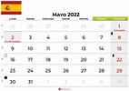 Descargar Calendario Mayo 2022 España Para Imprimir