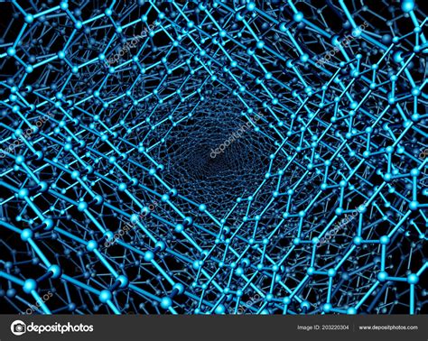 Nanotechnology Background Illustration Graphene Atomic Structure Render
