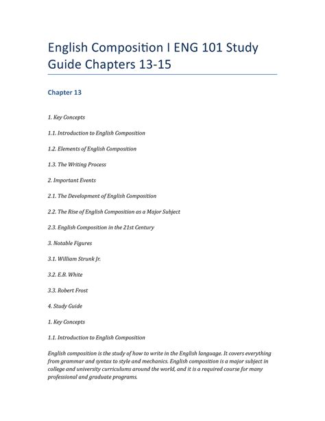 English Composition I Eng 101 Study Guide Chapters 13 15 English