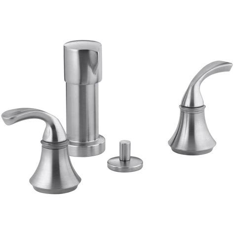 Kohler Forte 2 Handle Bidet Faucet In Brushed Chrome With Sculpted