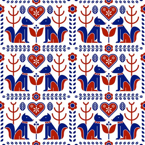 Scandinavian Folk Pattern Seamless 230922 Vector Art At Vecteezy