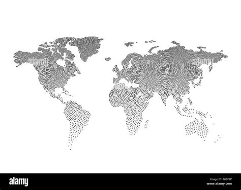 Black Dotted World Map Vector Illustration Stock Vector Image And Art
