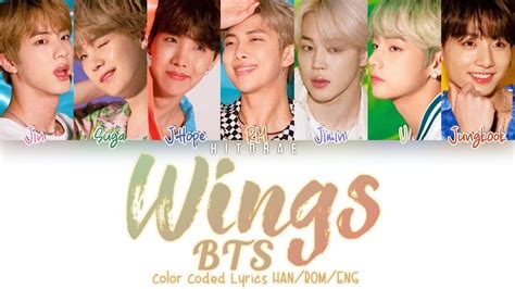 bts 방탄소년단 outro wings color coded lyrics han rom eng youtube