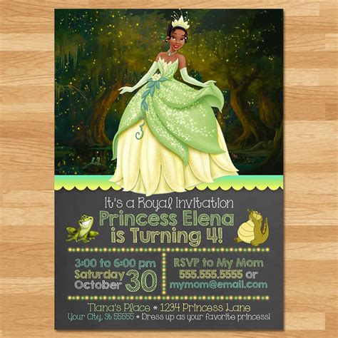 Princess And The Frog Invitation Chalkboard Frog Princess Frog