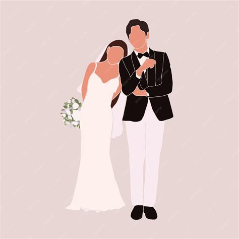 Premium Vector Abstract Silhouette Of Wedding Couple Groom And