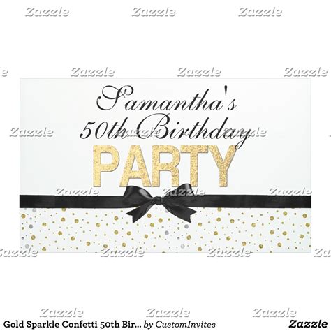 Gold Sparkle Confetti 50th Birthday Party Banner
