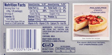 philadelphia cream cheese nutrition label best label ideas 2019