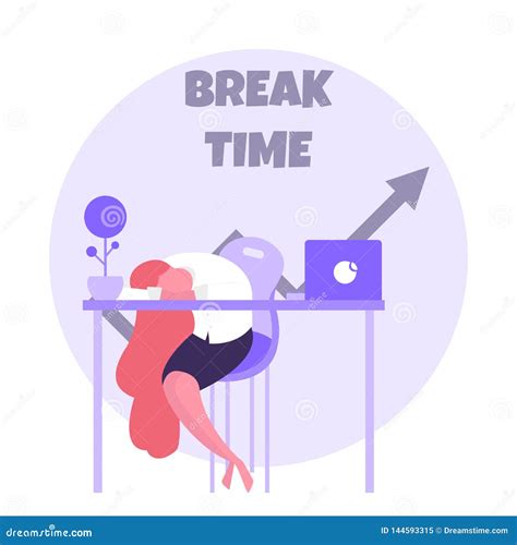 Time For A Break Office Worker Resting At Workvector Image Colorful