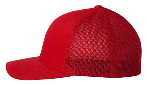 Flexfit Fitted Trucker Cap Mesh Back Baseball Hat Plain 6511 Curved