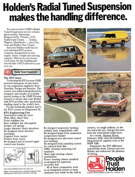 1978 Radial Tuned Suspension Rts Hz Holden Kingswood Sl Premier Gts