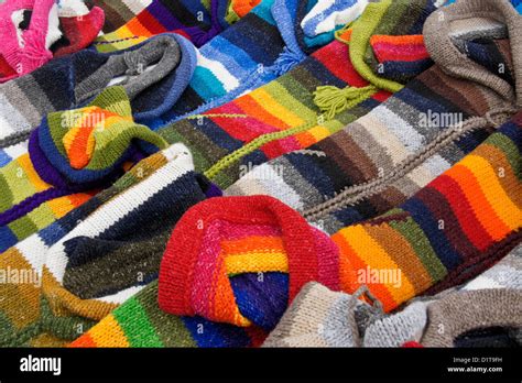 Colorful Wool Sweaters For Sale In Punta Arenas Patagonia Chile Stock