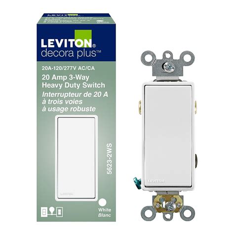 Leviton Decora Plus Rocker Switch 3 Way 20 Amp The Home Depot Canada