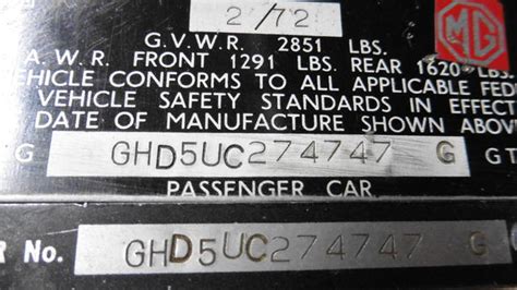 Who Does Vin Plate Stamping Mgb And Gt Forum The Mg Experience