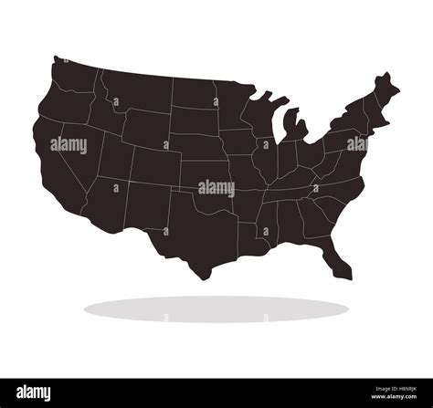 mapa de los estados unidos con las regiones fotografía de stock alamy