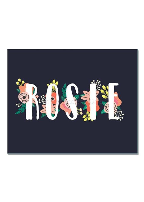 Rosie Personalized Name Sign Printable Art Printable Wall Art Etsy