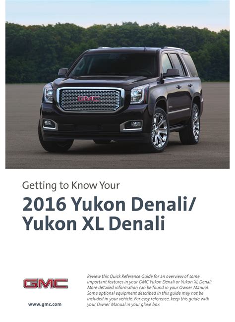 Gmc Yukon Denali 2016 Getting To Know Manual Pdf Download Manualslib