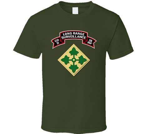 D Co 58th Infantry Ranger Scroll Lrrp W 4th Id T Shirt