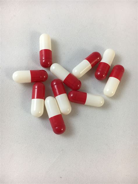 Size 00 Vegetable Gelatin Capsule Medicine Pill Drug Red and White ...