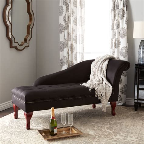 New Comfortable Modern Classic Simple Living Black Storage Chaise